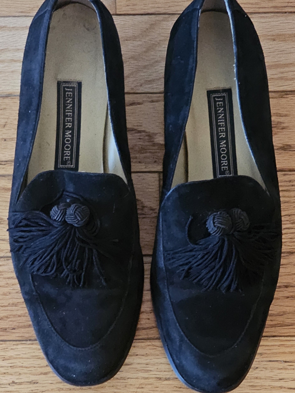 Jennifer Moore Black Suede Tasseled Shoes Sz 8